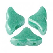 Les perles par Puca® Hélios kralen Opaque green turquoise luster 63130/14400